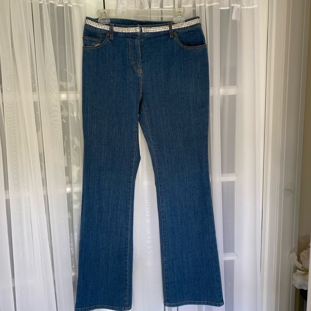 I.N.C. Women’s Embellished Blue Jeans Size: 8 Stretch